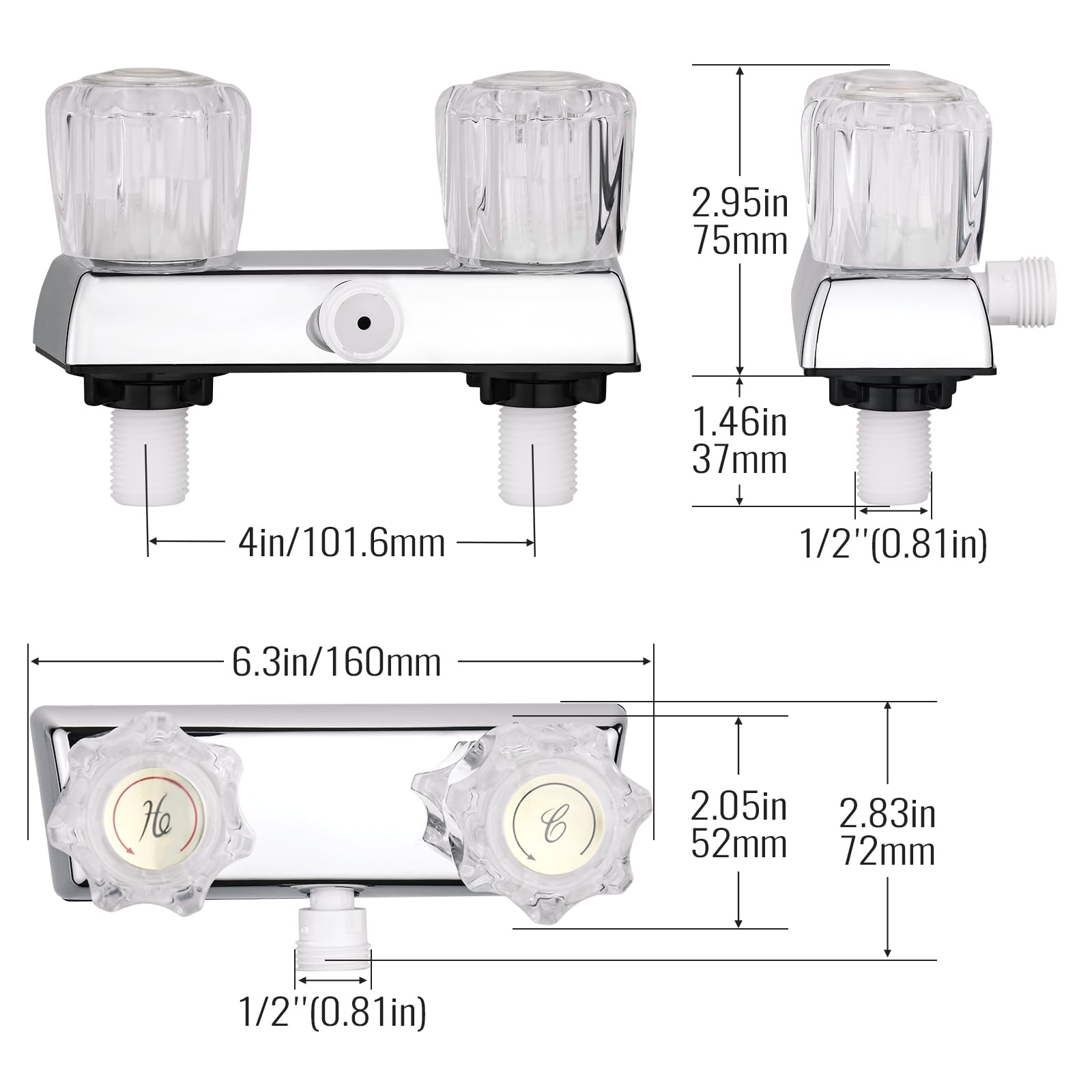 OasisFlow close-up of dual knobs for smooth temperature control benefit