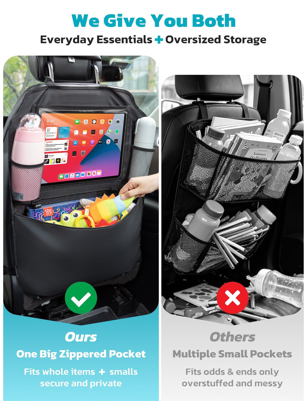 Oasser zipped bottom pocket waterproof interior protecting valuables from spills