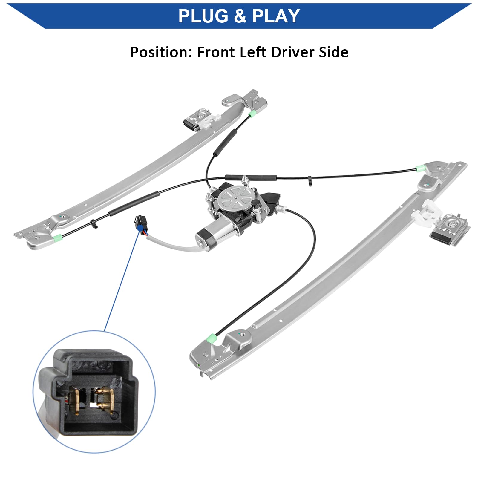 Obaee regulator arm detail showing gear and cable for smooth window movement and durability