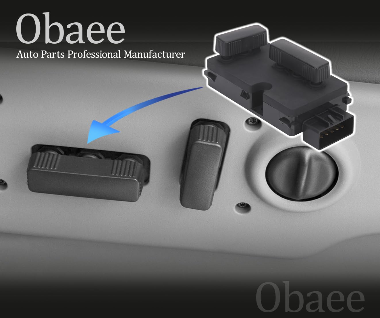 Obaee close-up of two buttons showing tactile design for precise adjustment benefit
