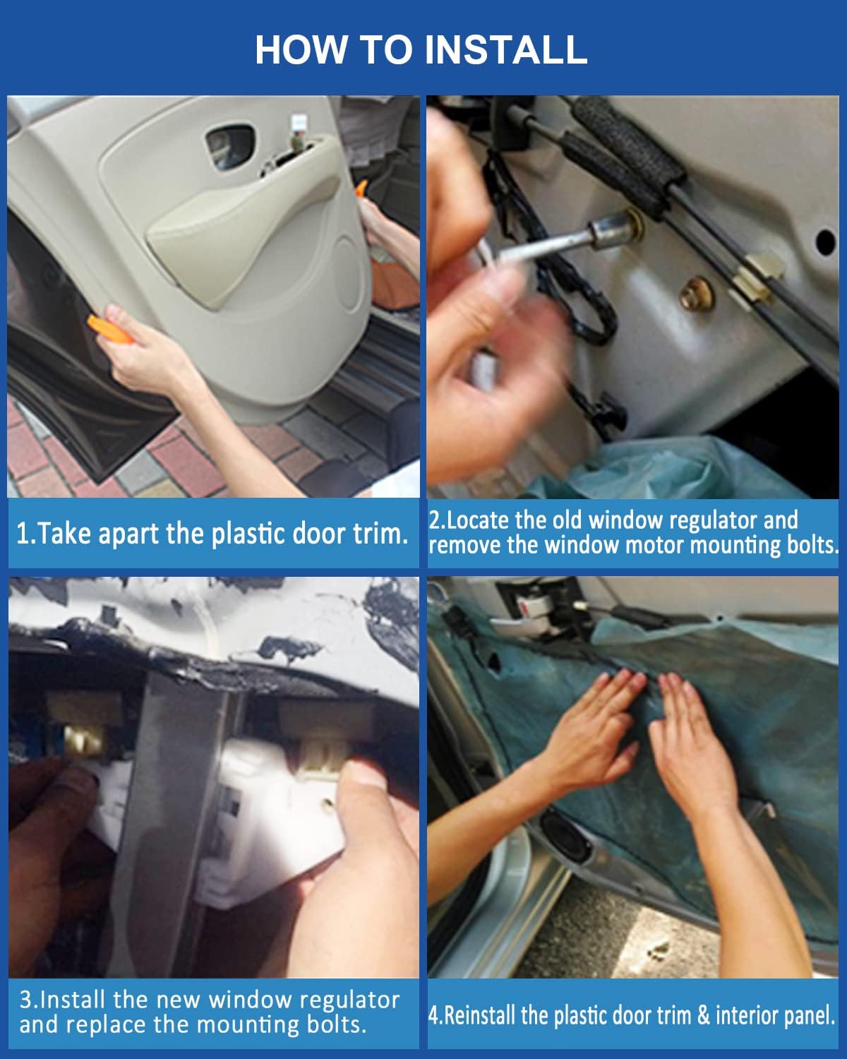 Obaee regulator installed in vehicle door showing restored window function benefit