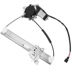Obaee rear left regulator front view showing complete assembly and fast-fit benefits