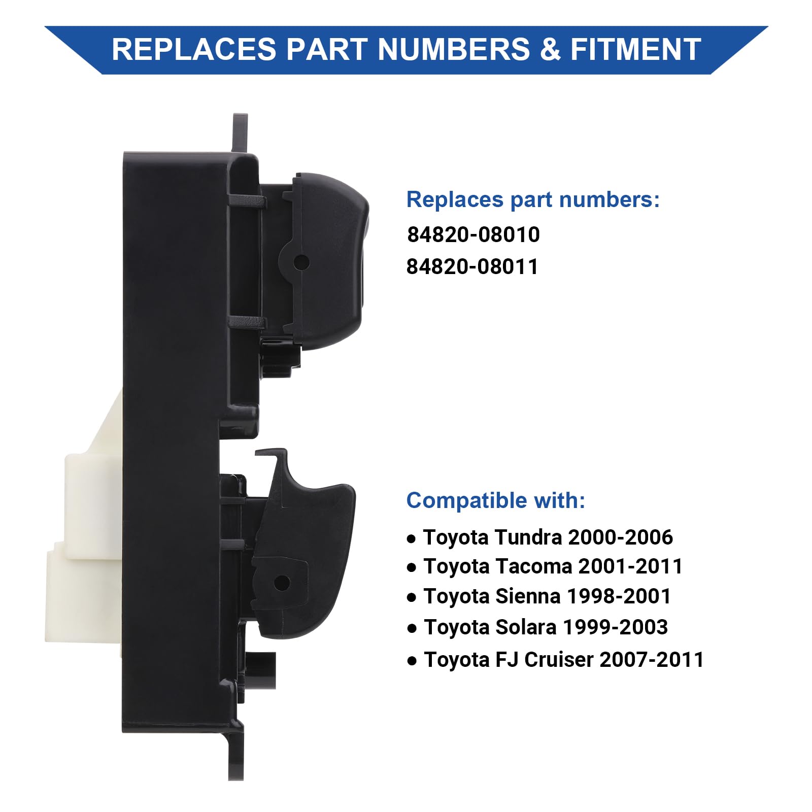 Obaee switch installed in door panel illustrating restored window operation benefit