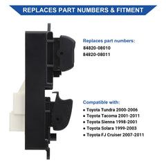 Obaee switch installed in door panel illustrating restored window operation benefit