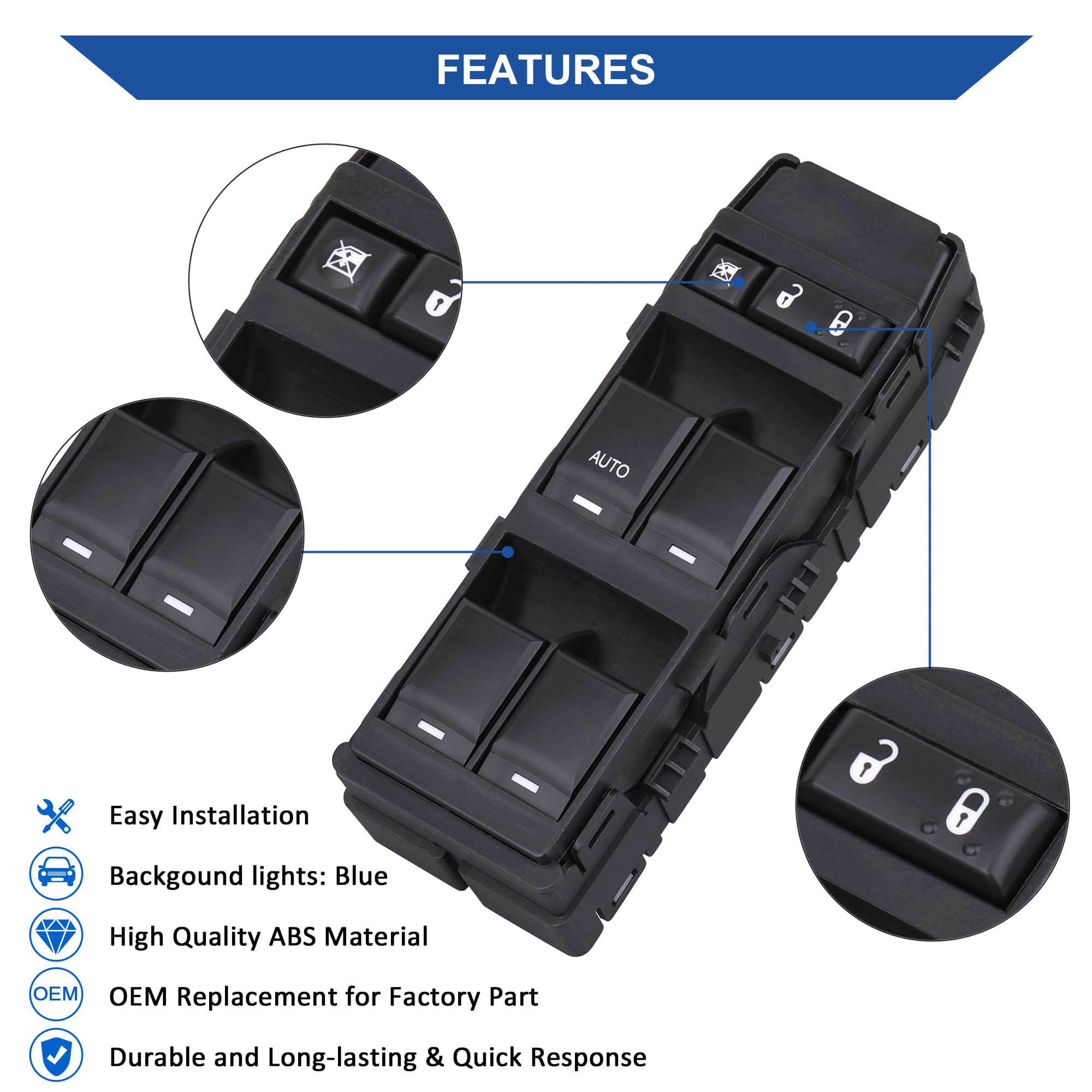 Obaee switch installed in driver door panel showing regained window control benefit