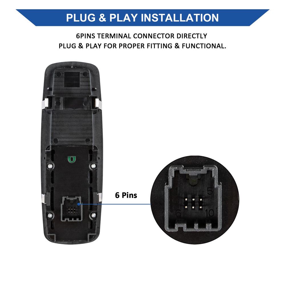 Obaee switch installed on vehicle door panel demonstrating seamless replacement benefit