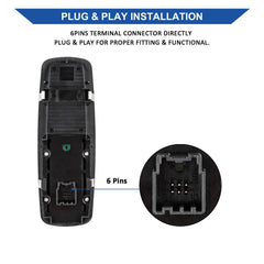 Obaee switch installed on vehicle door panel demonstrating seamless replacement benefit