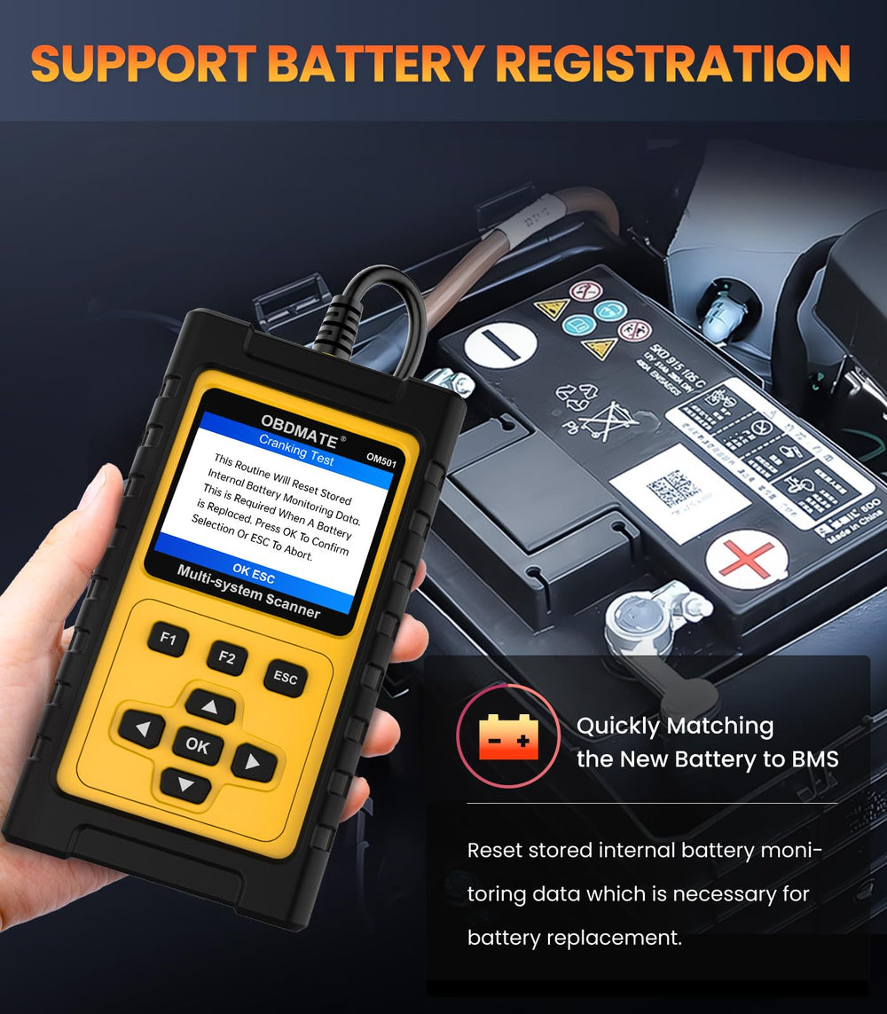 OBDMATE OM501 kit contents with cable, manual, and case providing all-in-one value