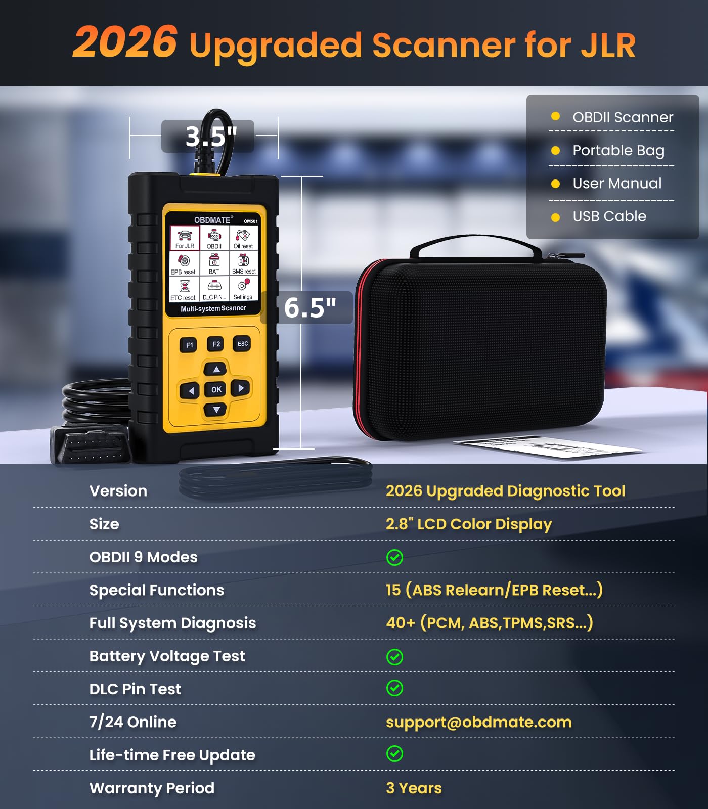 OBDMATE OM501 inside protective hard case showing safe storage and transport benefit