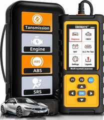OBDMATE front view of OM901 scanner showing compact handheld design and quick access