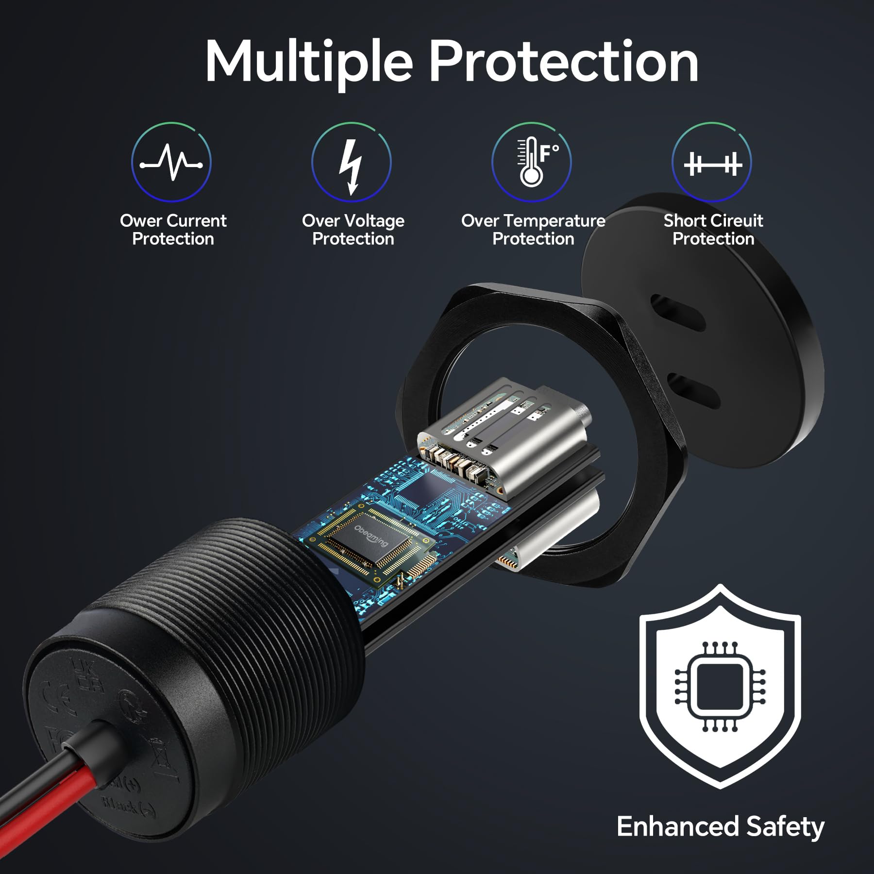 Obeaming packaging and included wiring emphasizing ready-to-install convenience