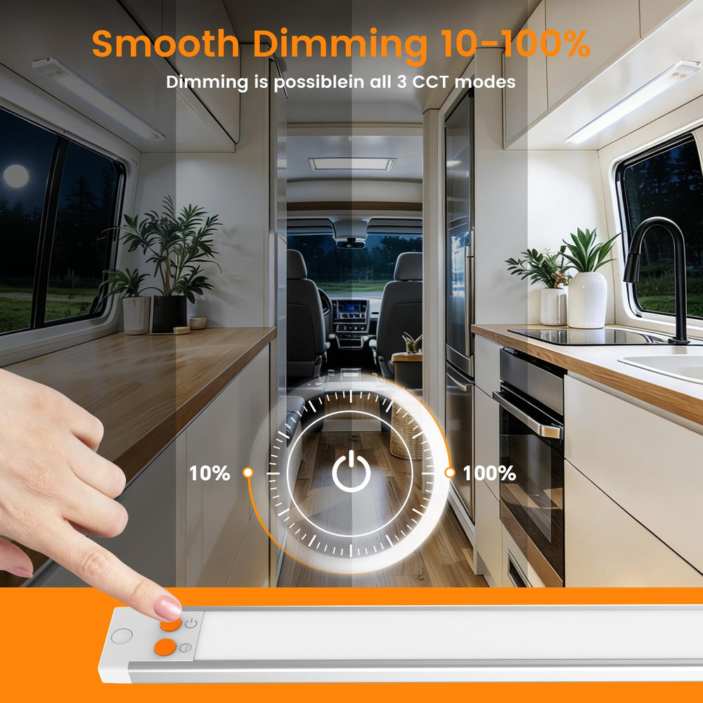 Obeaming slim side profile demonstrating low-clearance fit in tight RV spaces