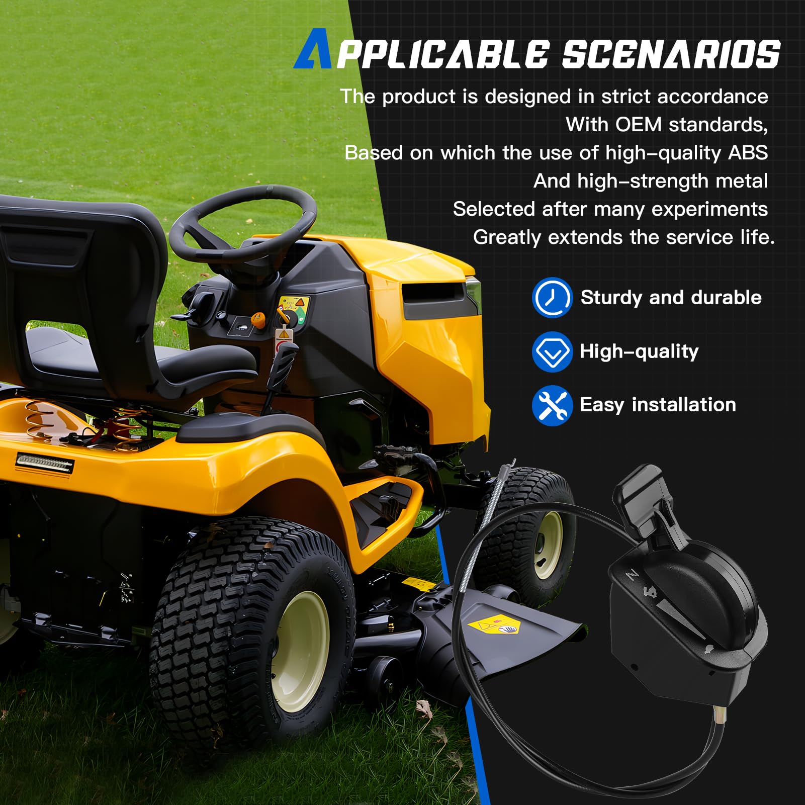 OCEAIR routed under mower hood showing neat installation and protected routing