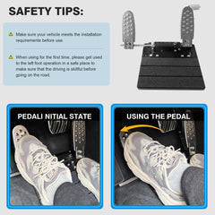 OceanicEcho device installed next to brake inside car promoting accessible left-foot use
