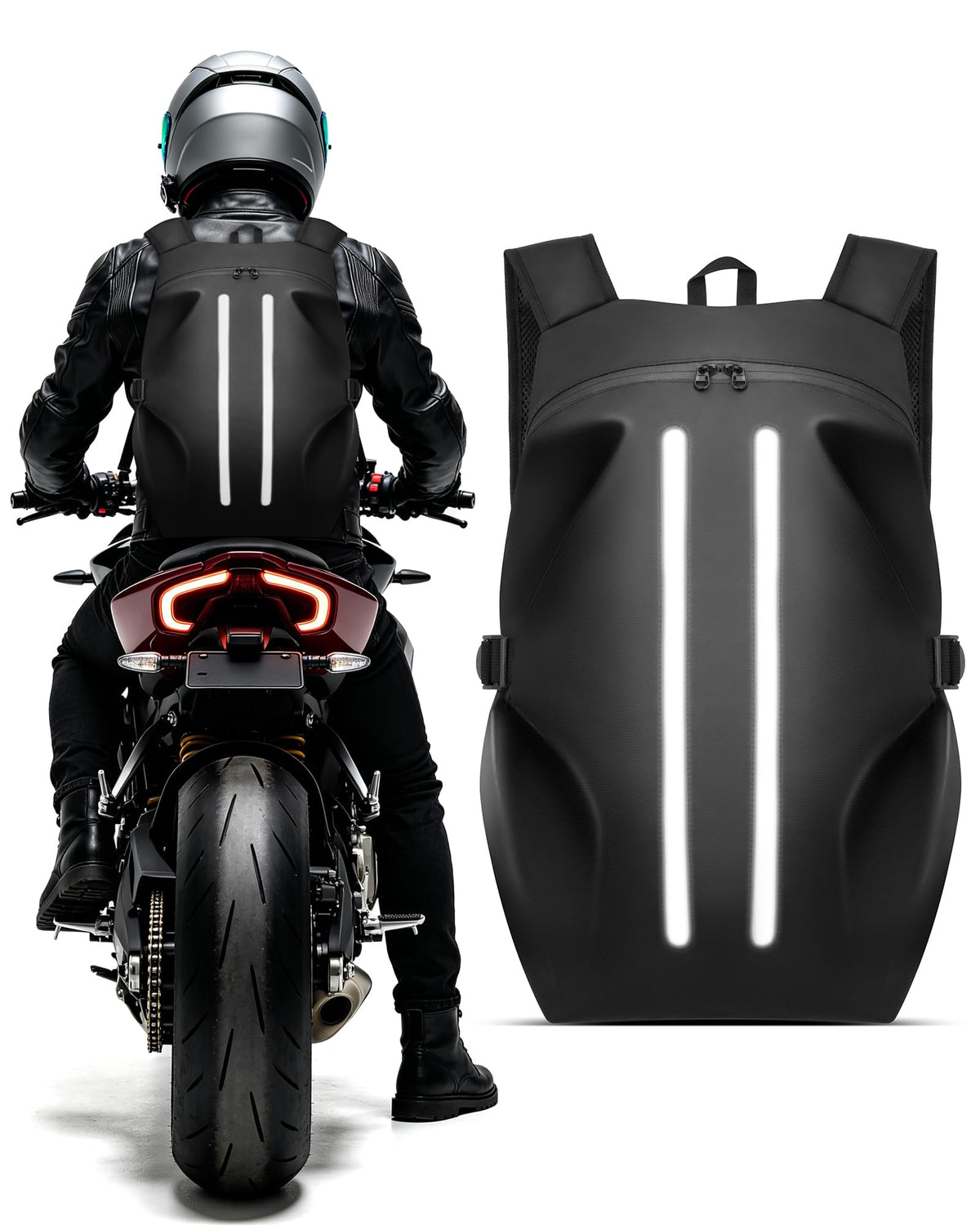 OCKLILY front view with helmet attached showing secure fit and quick access