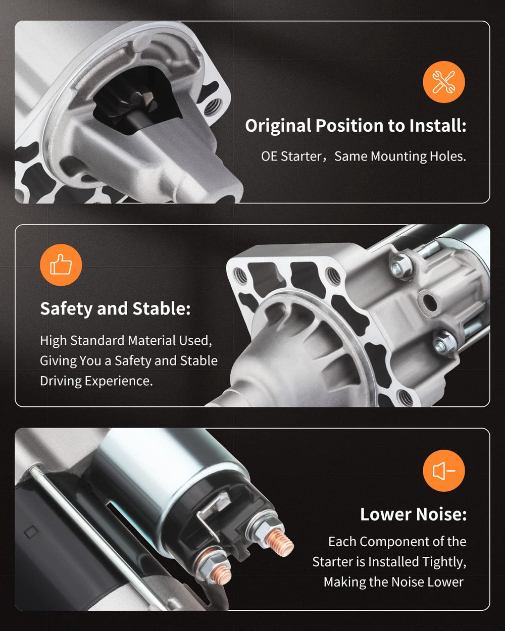 OCPTY starter installed in engine bay demonstrating proper fitment advantage