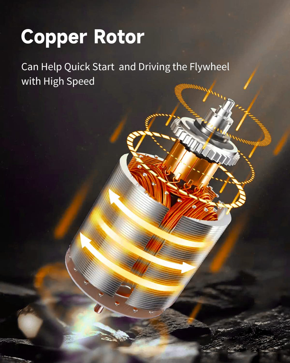 OCPTY starter mounting flange detail illustrating secure bolt alignment benefit