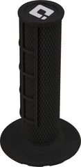 Odi front profile of black half-waffle grip showing texture and secure lock-on benefit
