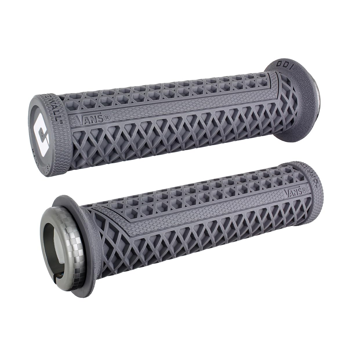 ODI Vans V2.1 front view showing grey grips and checker clamp for secure handling