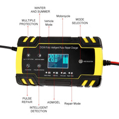 ODOMY LCD display close-up showing voltage, current and temperature for clear status tracking