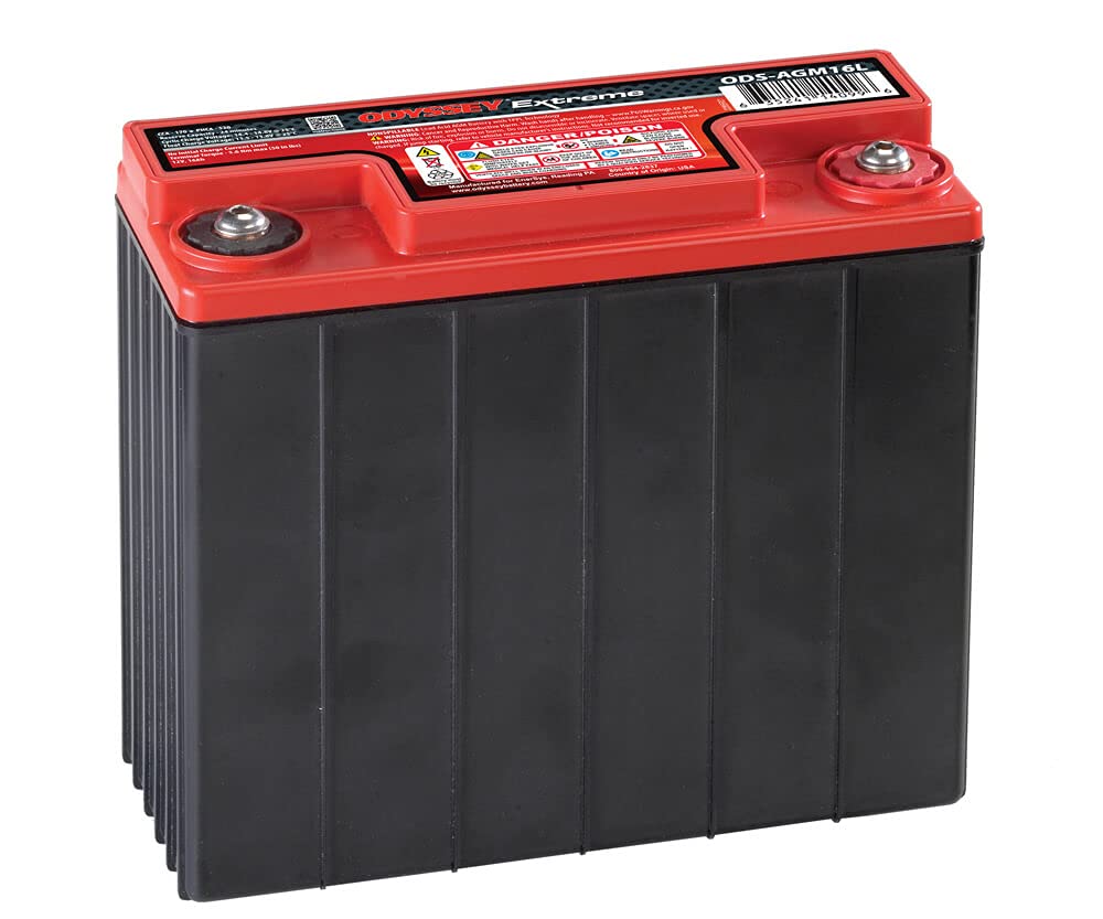 Odyssey battery front view showing compact case and clear label delivering dependable power