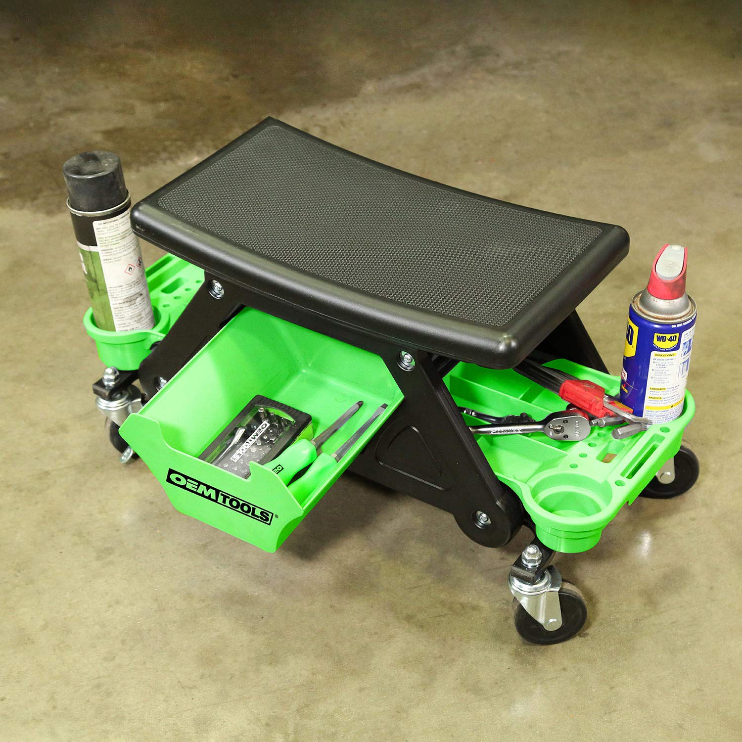 OEMTOOLS cup holders and tool organizers showing quick access to supplies