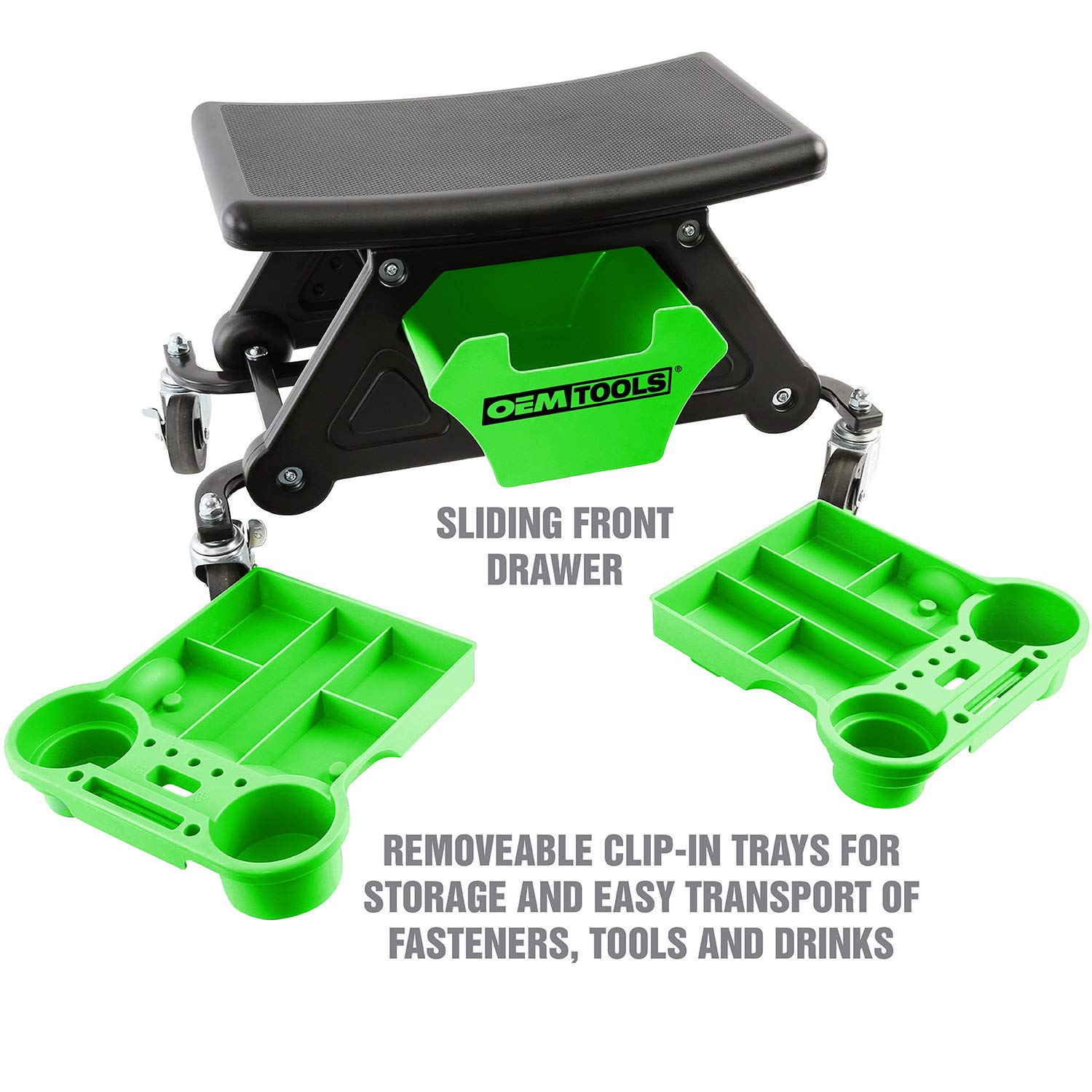 OEMTOOLS close-up of molded seat cushion showing comfort for long jobs