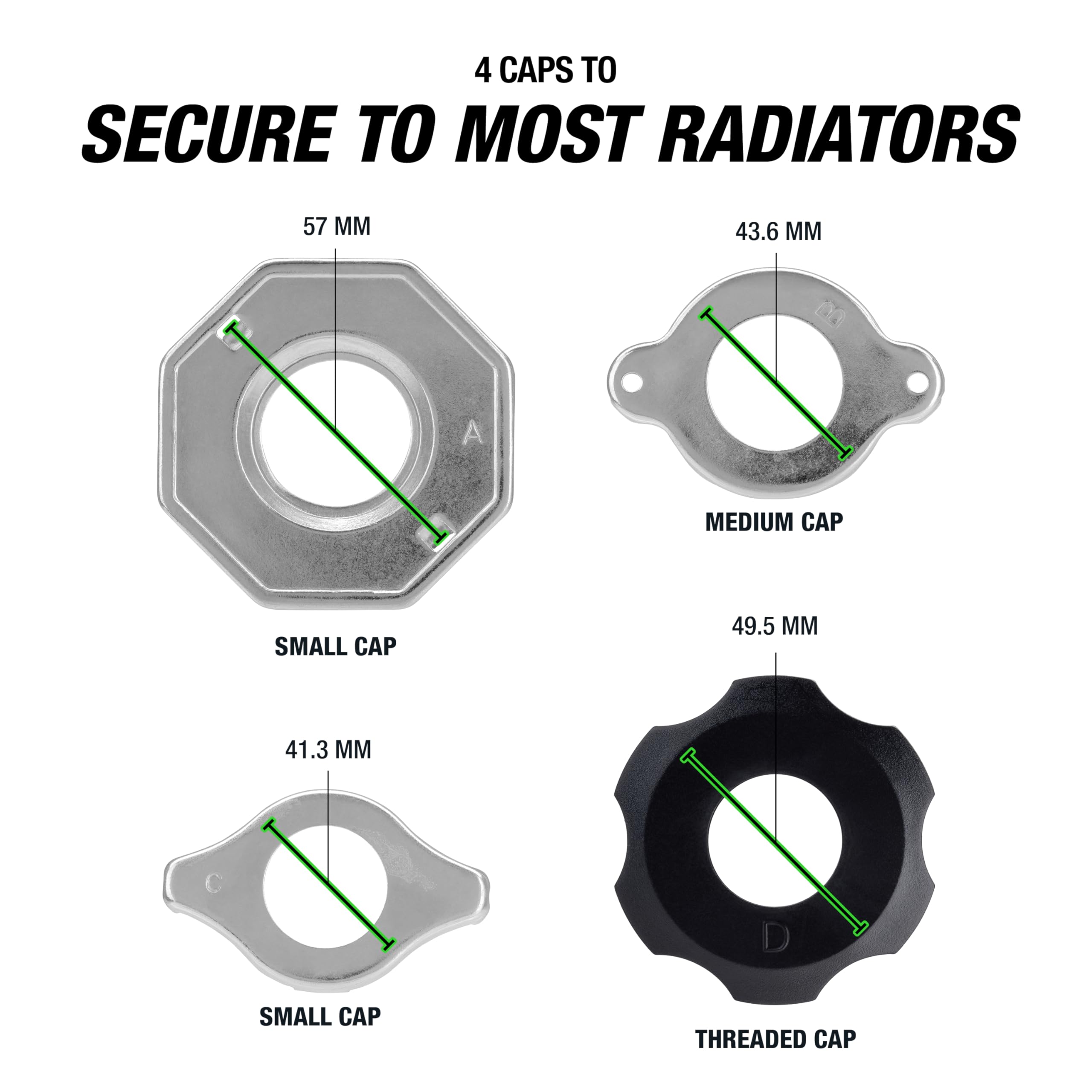 OEMTOOLS cap adapter array offering broad compatibility with reservoirs