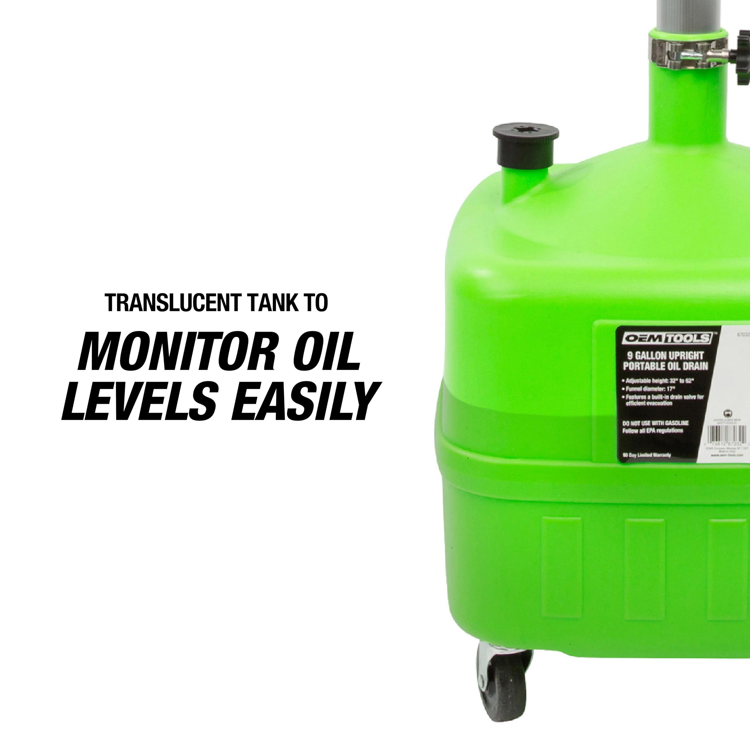 OEMTOOLS heavy-duty casters under unit for smooth mobility