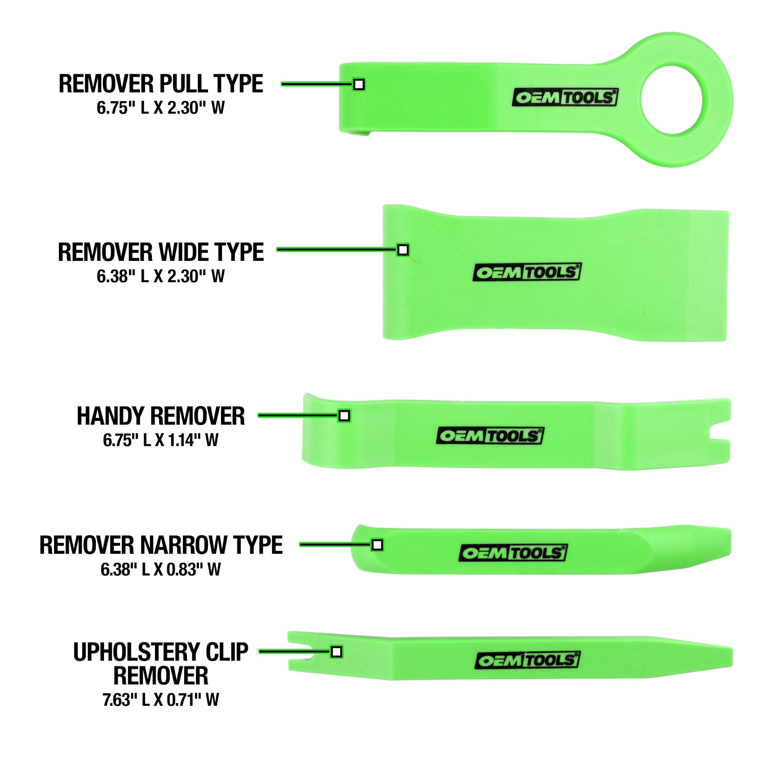 OEMTOOLS tool held in hand showing size and leverage for controlled trim removal