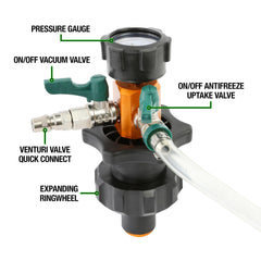 OEMTOOLS tapered cone adapter close-up demonstrating airtight seal for fast fills