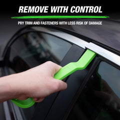 OEMTOOLS tool in use removing a car door panel with safe, non-marring contact