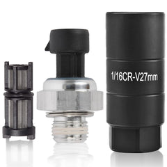 OEMUTA oil pressure sensor and socket front view showing ready-to-install kit benefits