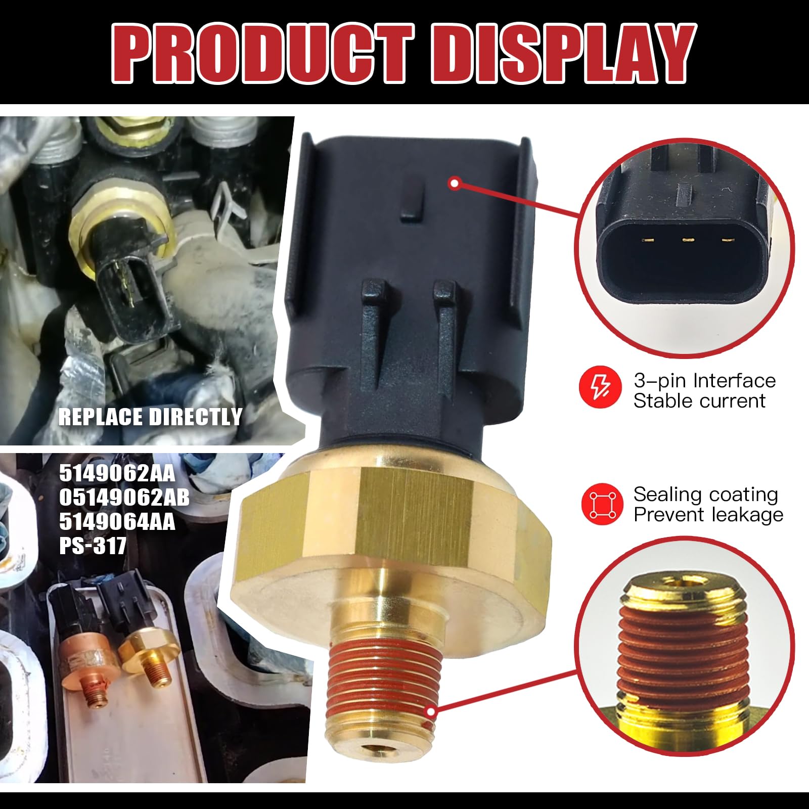 OEMUTA sensor thread close-up displaying corrosion-resistant finish and secure seal