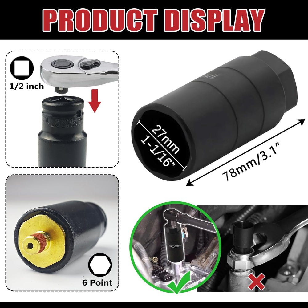 OEMUTA socket fitted on sensor hex for safer removal and faster installation