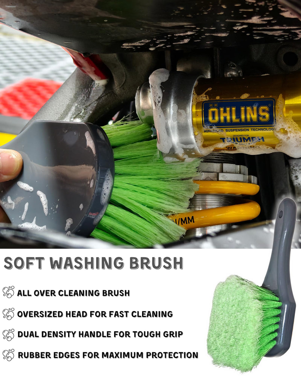 oesee microfiber mitt lifting bugs and tar safely from fairing