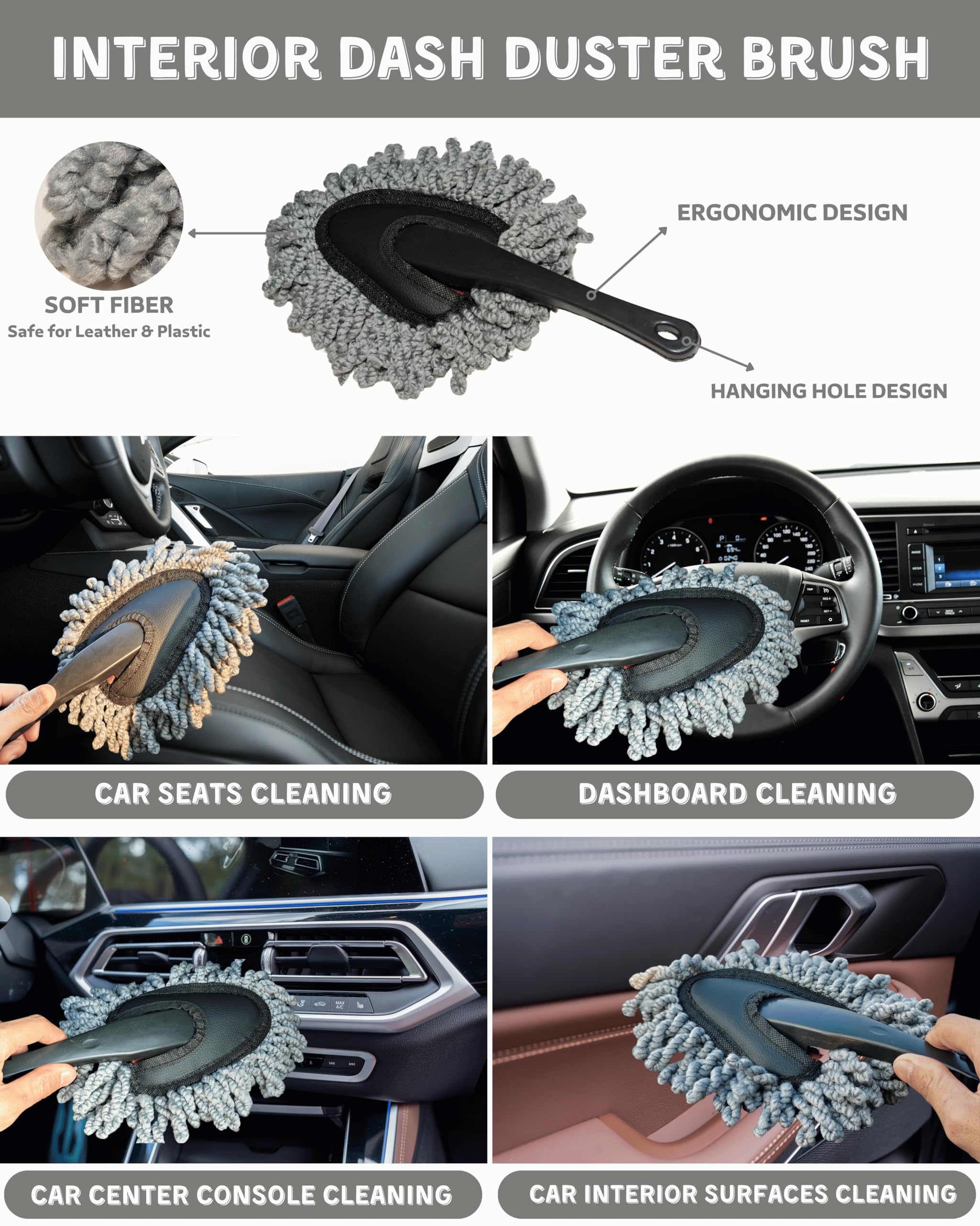 oesee windshield brush swivel head closeup for flexible reach and scratch-free glass cleaning