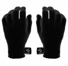 Off-Wrap front view of black large gloves showing professional look and fit benefit