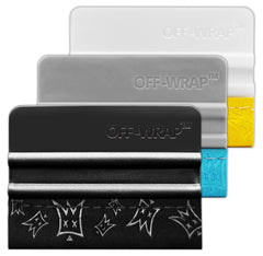 Off-Wrap trio front packaging showing all three squeegees and benefits
