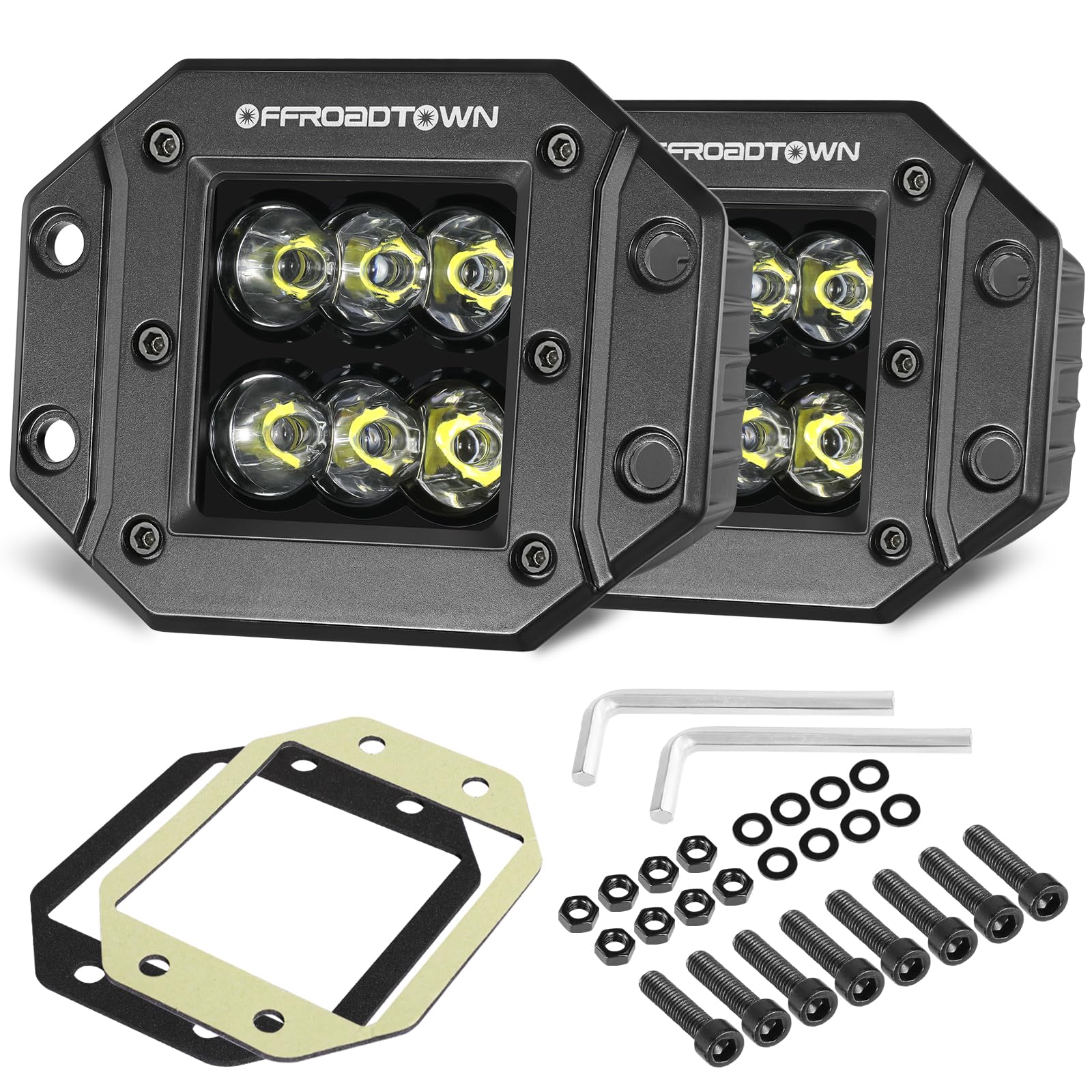 OFFROADTOWN front facing pod showing compact profile and bright output benefit