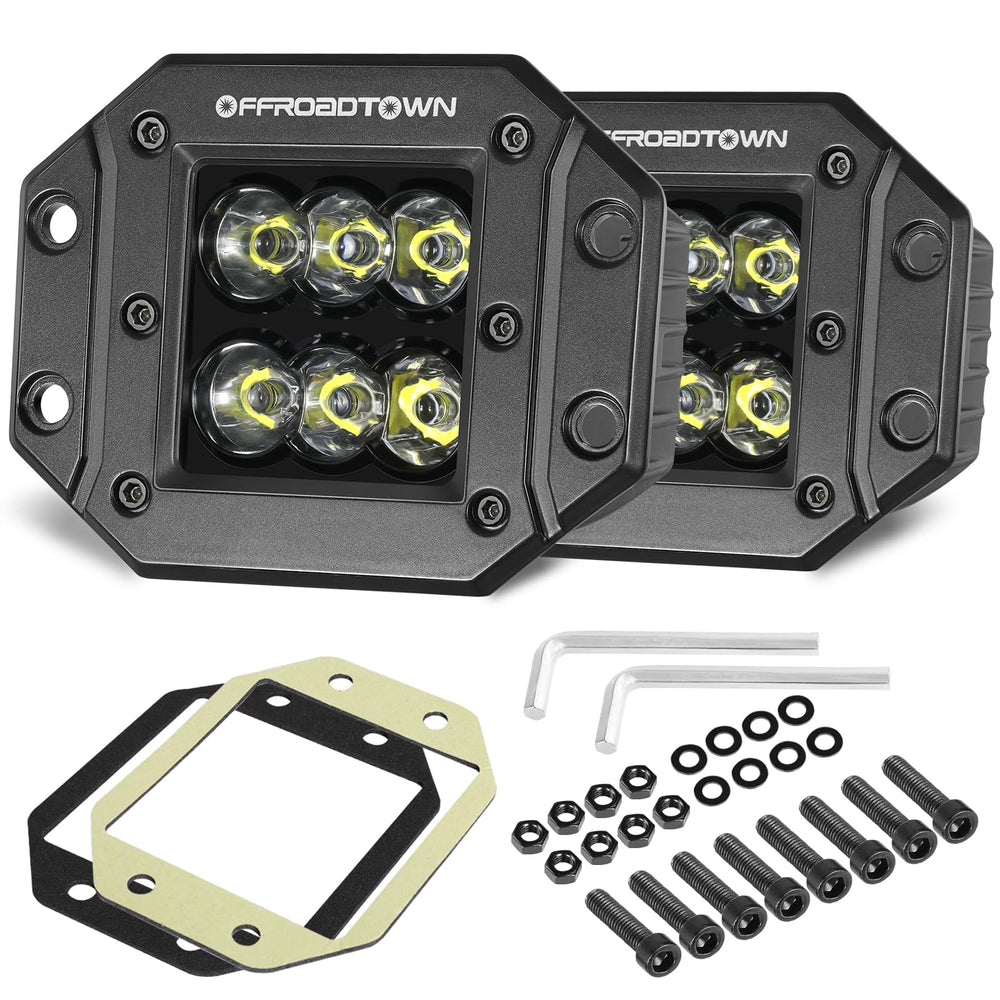 OFFROADTOWN front facing pod showing compact profile and bright output benefit