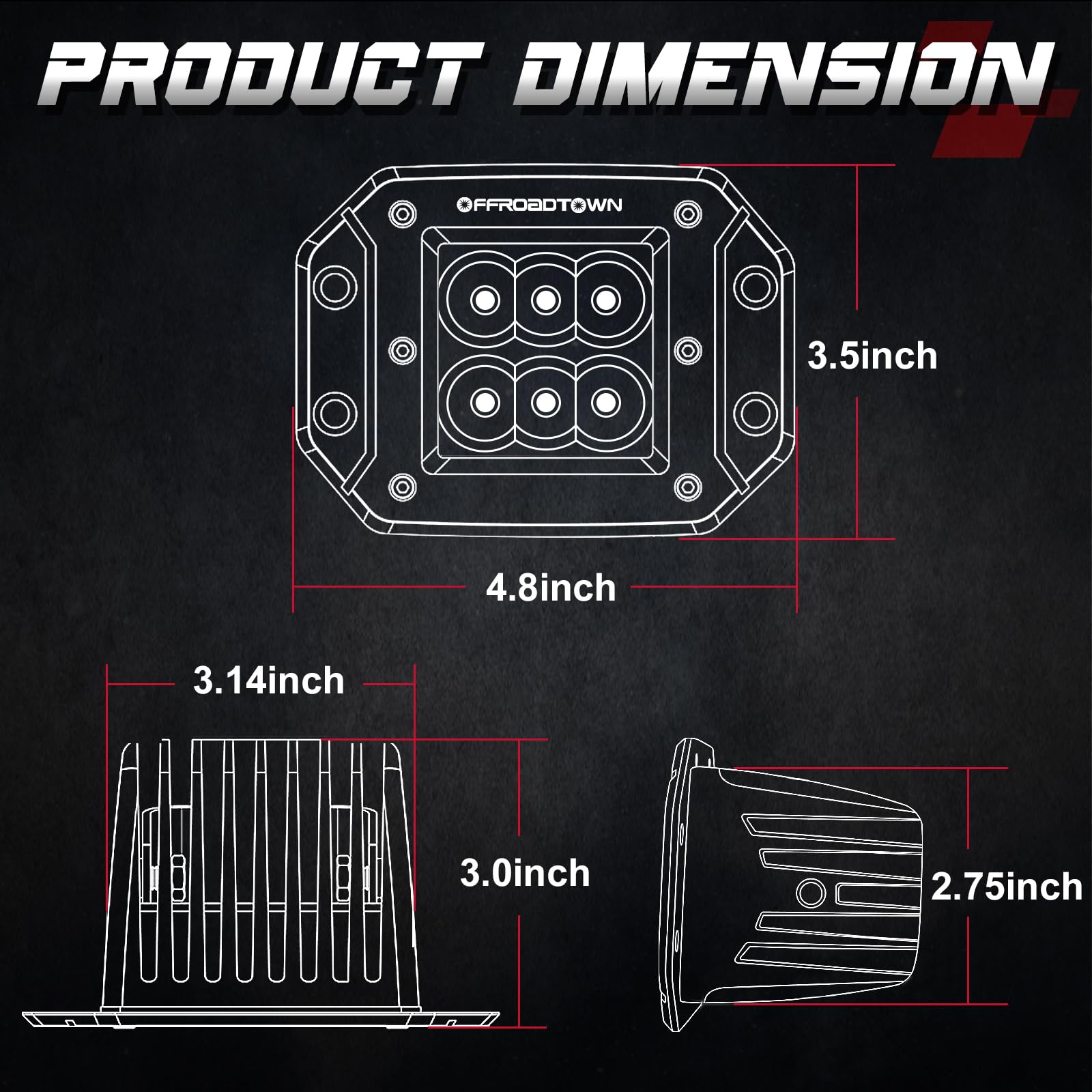 OFFROADTOWN side profile highlighting cooling fins for reliable thermal control
