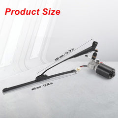 OFIG wiper blade and arm profile, 15.7 inch rubber blade clears debris