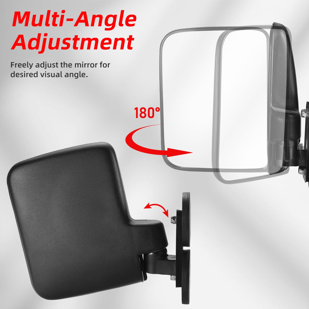 OFIG mirror mounted on a tractor fender demonstrating improved side visibility during work