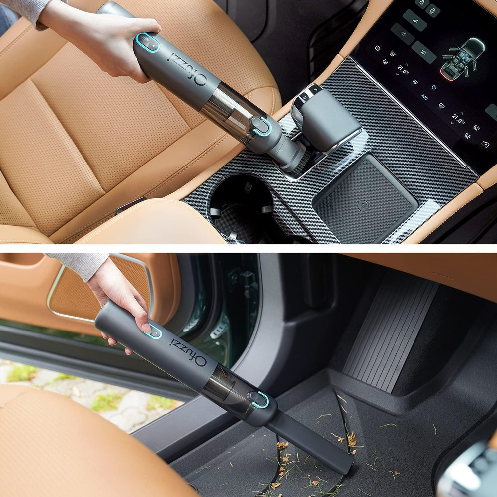 Ofuzzi H8 Apex removing pet hair from upholstery demonstrating strong suction