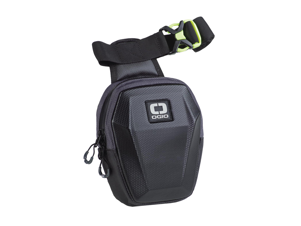 OGIO molded leg bag front view shows structured water-resistant protection