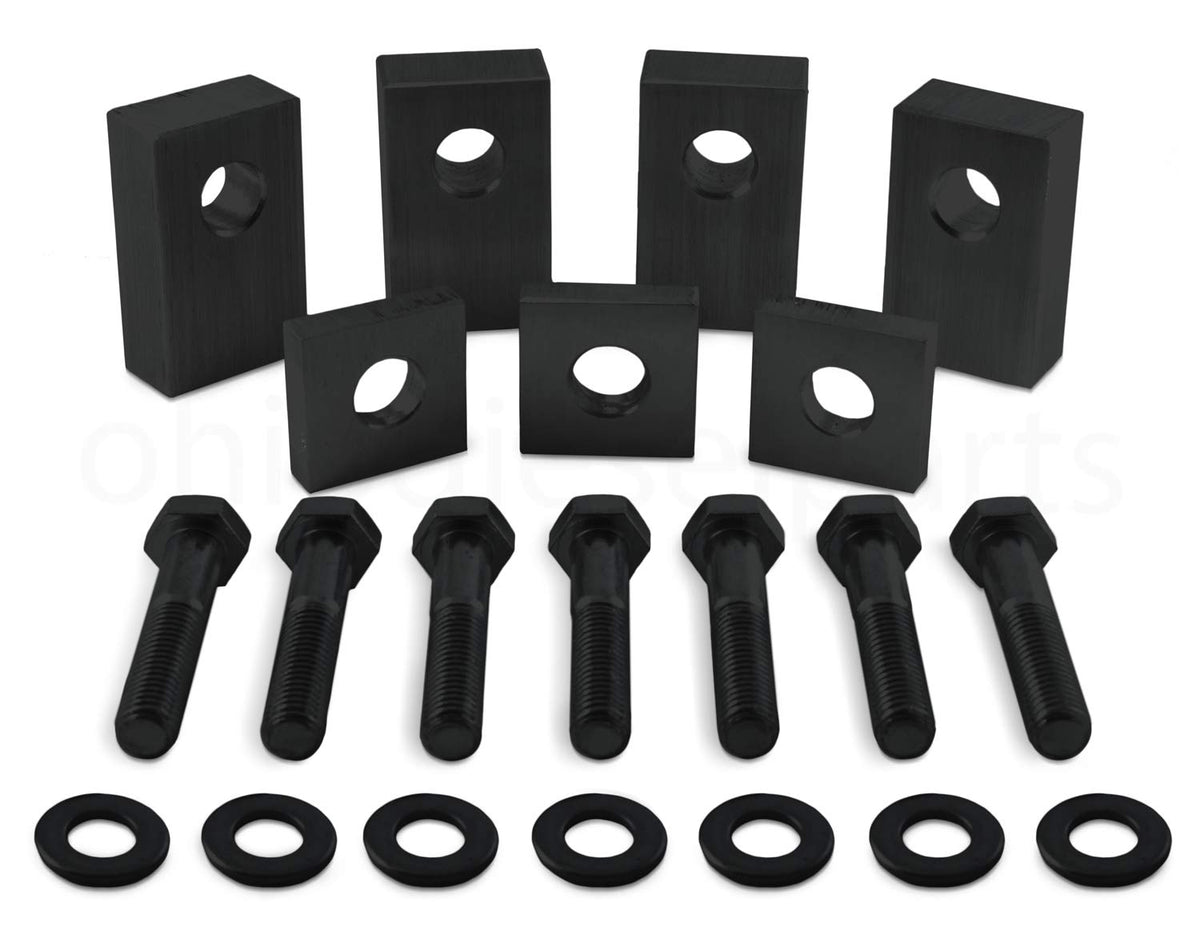 Ohio Diesel Parts recline kit front view showing assembled brackets and hardware for easy install