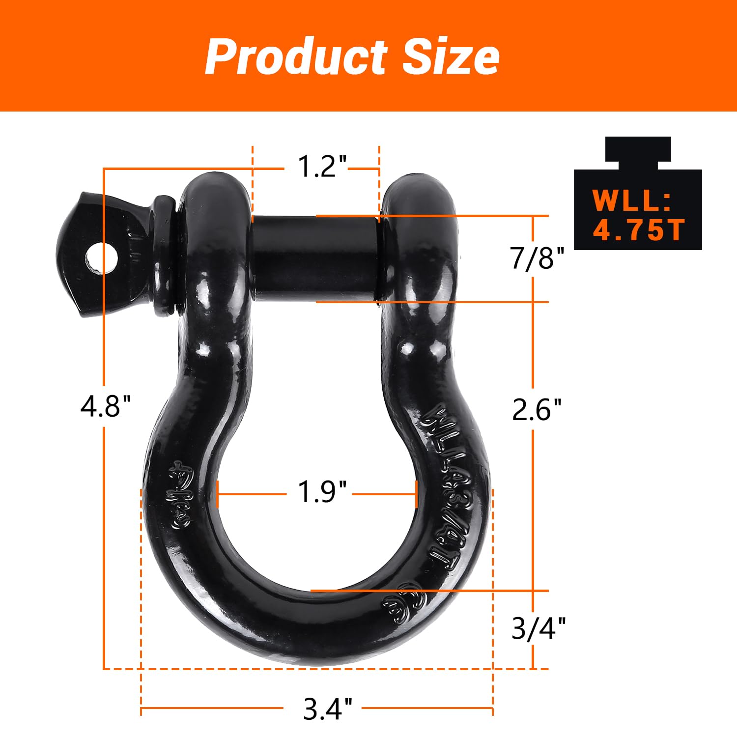 Ohuhu shackle in active recovery with strap showing dependable winching support