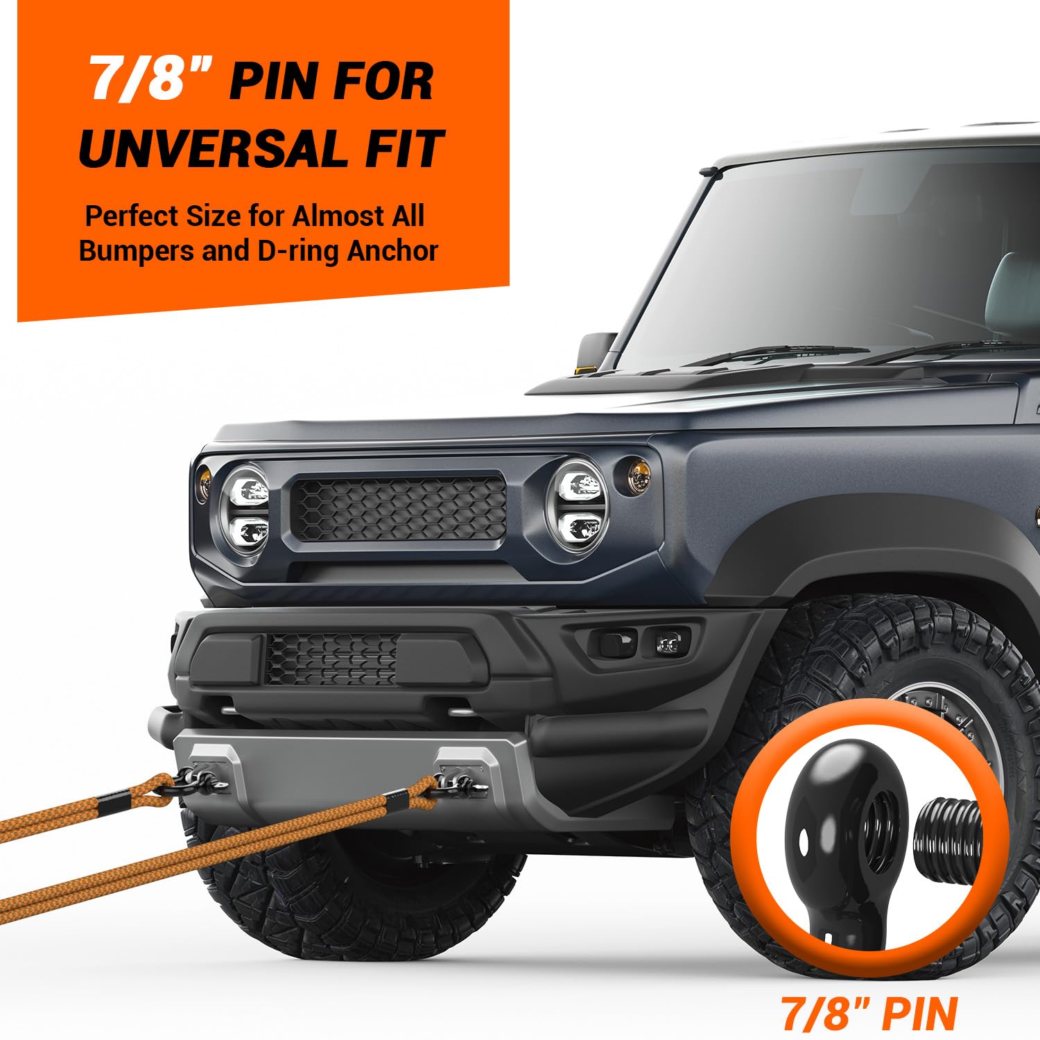 Ohuhu shackle mounted on vehicle bumper showing practical fitment and secure attachment