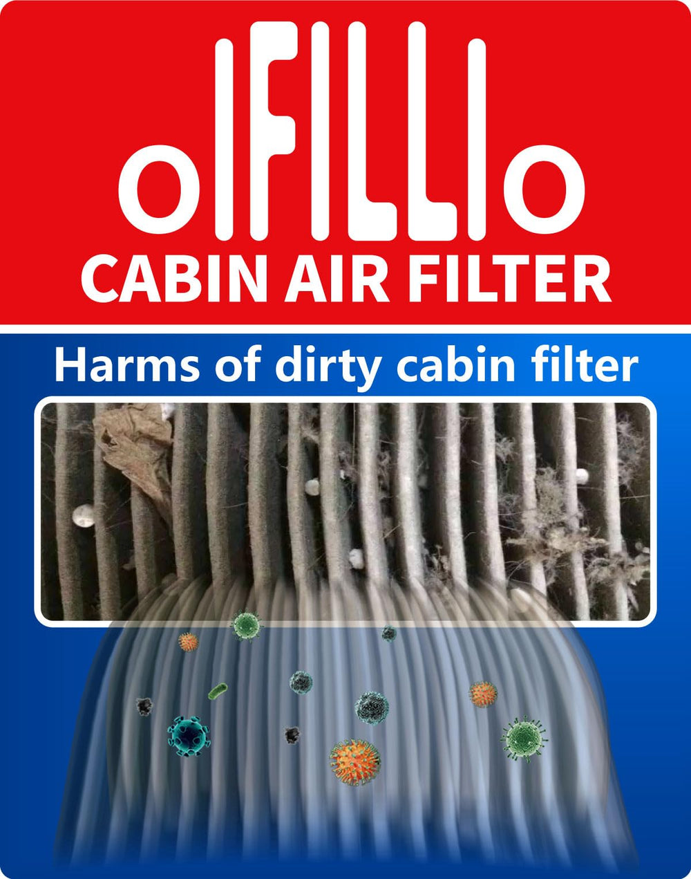 OIFILLIO label close-up with OEM cross-reference numbers for verification